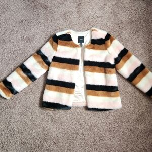 Forever 21 Striped Faux Fur